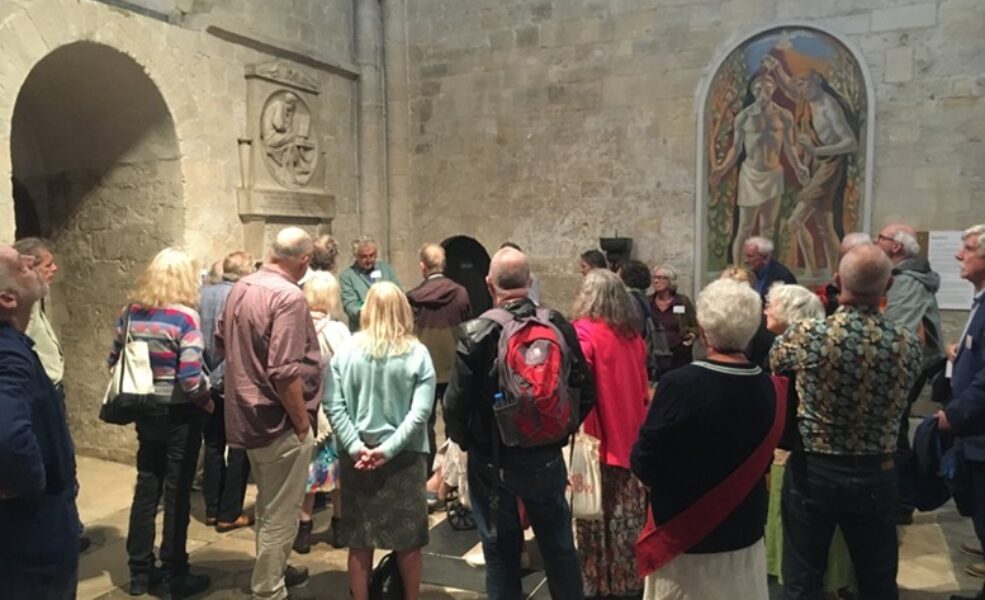 Group looking at a tomb Group looking at a tomb