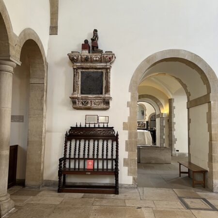 Interior of Portsmouth Cathedral showing the Blount monument in its present location